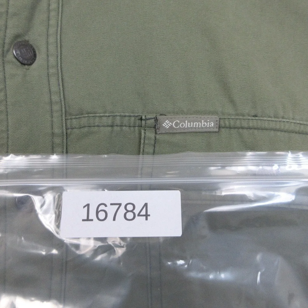Columbia Chore Coat Jacket Mens XL Green Canvas Fleece Lined Shacket Outdoor